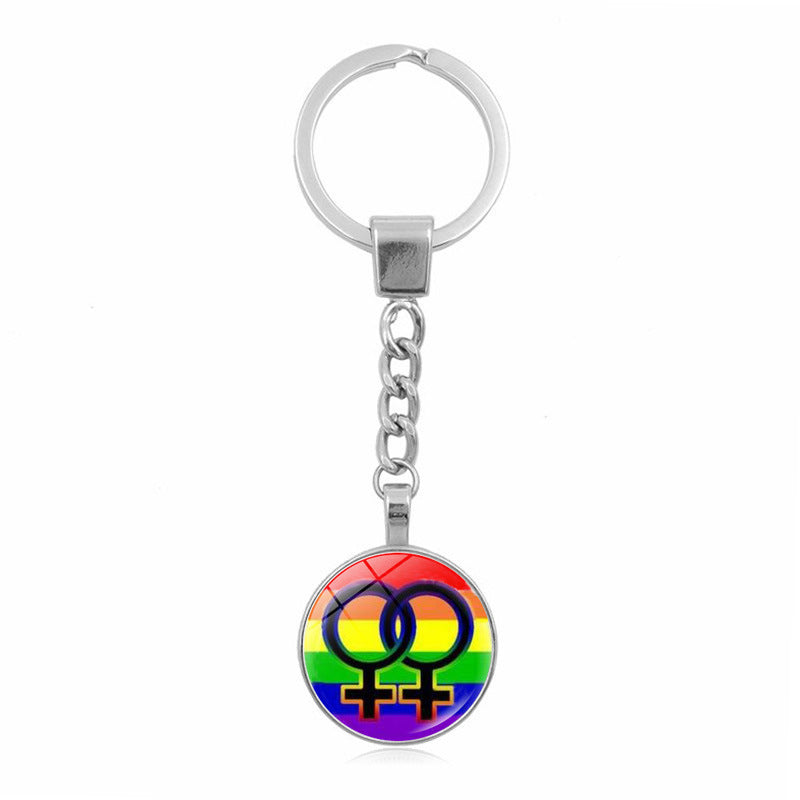 Wholesale Rainbow GayPride Zinc Alloy Keychain